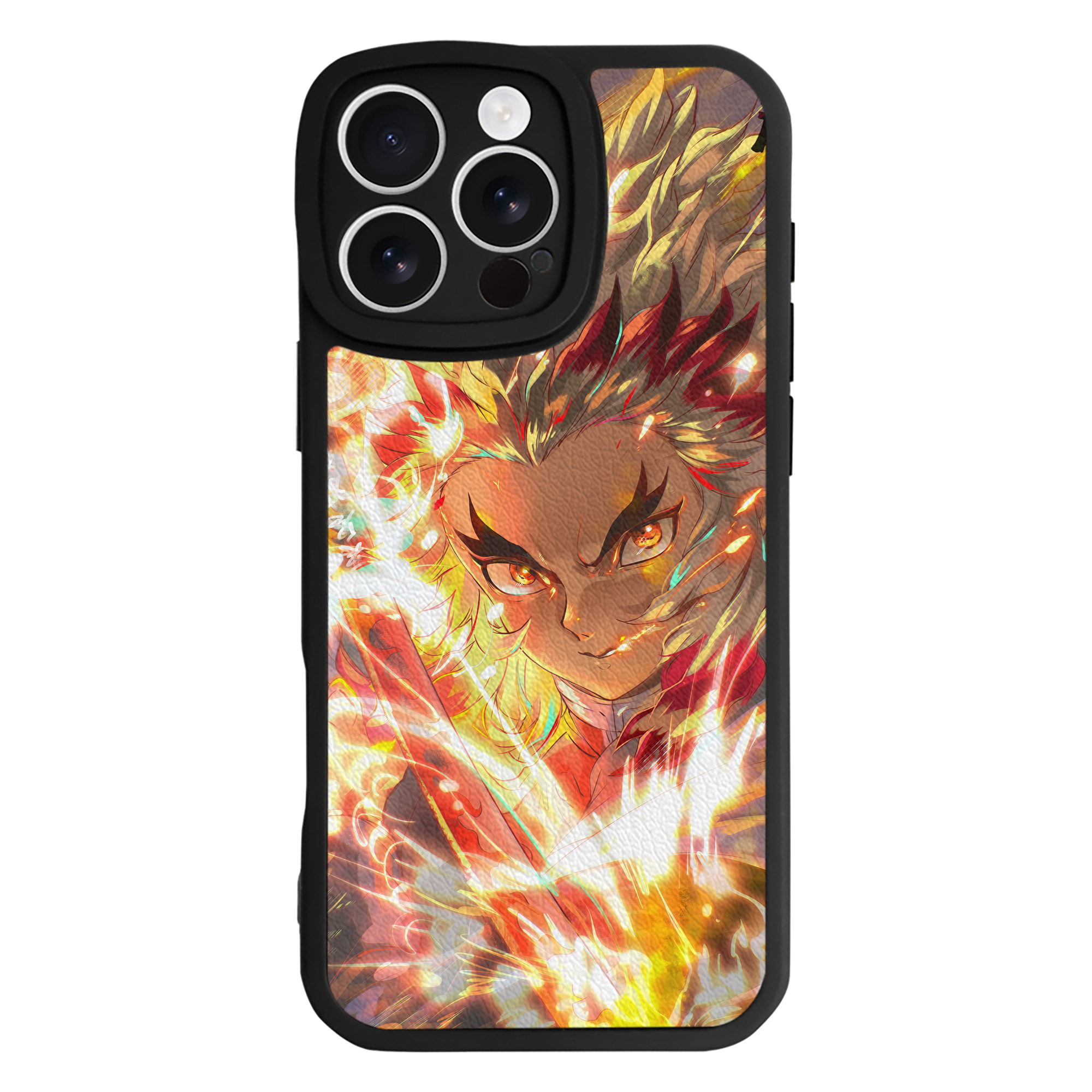 （画像用） 炎柱-煉󠄁獄 杏寿郎／れんごく きょうじゅろう Rengoku Kyoujurou 【iPhone 16シリーズ対応】シリコンスマホケース（レザー調） 材質：シリコン
